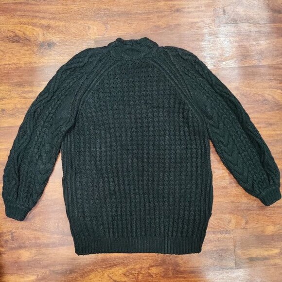 Maje made in Italy Womens Black Cable Knit Cardigan Sweater L - Picture 7 of 11